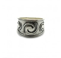 R001953 Genuine sterling silver ring Spiral solid hallmarked 925 